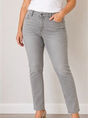 NYDJ Sheri Jeans Size 12 Gray Slim Curve Shaper Stretch Jeans NWT